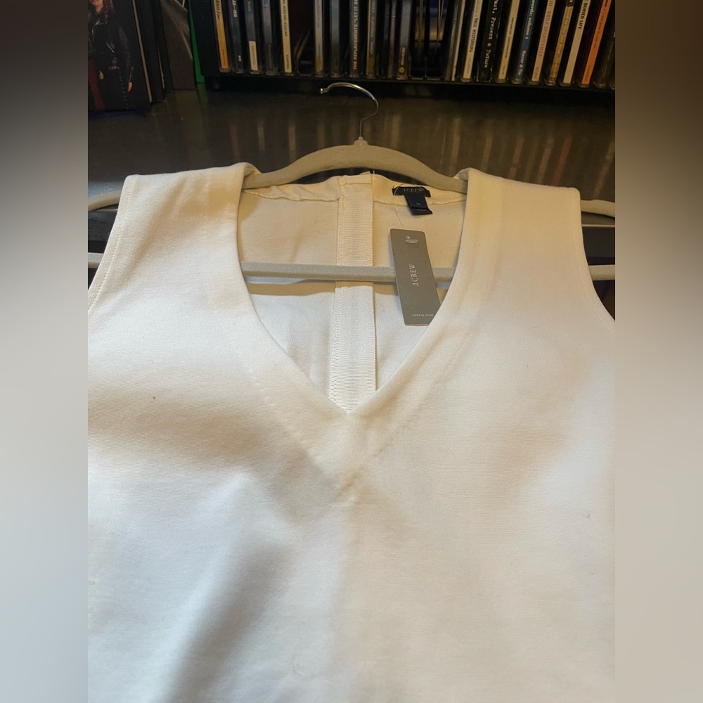 JCrew NWT V-Neck Cream/White Top